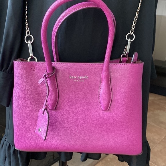 Kate Spade 2 piece Baja Rose Satchel/crossbody and wallet with silver chain - Picture 4 of 10